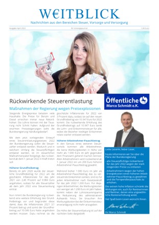 Weitblick April 2022 – Titelseite