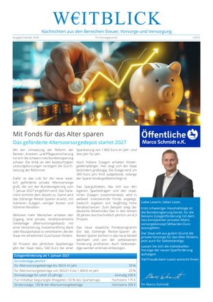 Weitblick Oktober 2026 – Titelseite